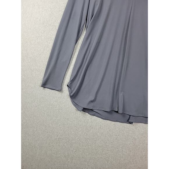 Franne Golde Gray LS V Neck Tunic Top Women's Large Stretch USA Made - Picture 5 of 12